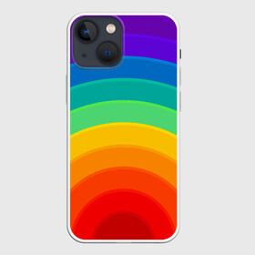 Чехол для iPhone 13 mini с принтом Круговая радуга в Курске,  |  | круг | круги | полукруг | радость | радуга | разноцветный | цвета