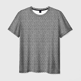 Мужская футболка 3D с принтом Кольчуга в Курске, 100% полиэфир | прямой крой, круглый вырез горловины, длина до линии бедер | Тематика изображения на принте: chainarmor | chainmail | броня | кольчуга | метал