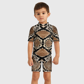Детский купальный костюм 3D с принтом Snake Skin в Курске, Полиэстер 85%, Спандекс 15% | застежка на молнии на спине | Тематика изображения на принте: scales | skin | snake | змея | кожа | чешуя