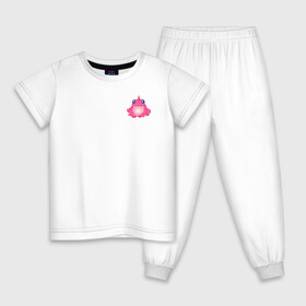 Детская пижама хлопок с принтом Маленькая Розовая лягушка в Курске, 100% хлопок |  брюки и футболка прямого кроя, без карманов, на брюках мягкая резинка на поясе и по низу штанин
 | Тематика изображения на принте: единорог | животное | лягушка | персонаж | розовая лягушка