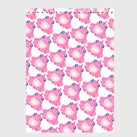 Скетчбук с принтом Сказочная розовая лягушка в Курске, 100% бумага
 | 48 листов, плотность листов — 100 г/м2, плотность картонной обложки — 250 г/м2. Листы скреплены сверху удобной пружинной спиралью | единорог | животное | лягушка | персонаж | сказка