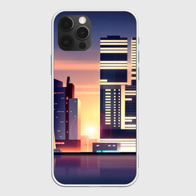 Чехол для iPhone 12 Pro Max с принтом Ночной Город в Курске, Силикон |  | архитектура | город | закат | здания | ночной город