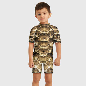 Детский купальный костюм 3D с принтом Змеиная кожа в Курске, Полиэстер 85%, Спандекс 15% | застежка на молнии на спине | Тематика изображения на принте: scales | skin | snake | змея | кожа | чешуя