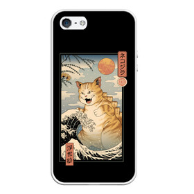 Чехол для iPhone 5/5S матовый с принтом CATZILLA в Курске, Силикон | Область печати: задняя сторона чехла, без боковых панелей | cat | cats | catzilla | godzilla | japan | kaiju | neko | ninja | retro | samurai | shark | wave | yakuza | акула | волна | годзилла | кайдзю | катана | кот | котенок | котзилла | коты | котэ | котята | кошка | неко | ниндзя | ретро | самурай | якудза