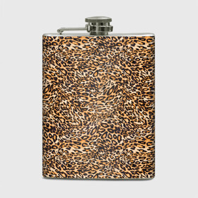 Фляга с принтом Leopard в Курске, металлический корпус | емкость 0,22 л, размер 125 х 94 мм. Виниловая наклейка запечатывается полностью | cheetah | leopard | wool | леопард
