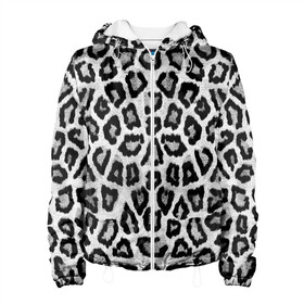 Женская куртка 3D с принтом Snow Leopard в Курске, ткань верха — 100% полиэстер, подклад — флис | прямой крой, подол и капюшон оформлены резинкой с фиксаторами, два кармана без застежек по бокам, один большой потайной карман на груди. Карман на груди застегивается на липучку | cheetah | leopard | wool | леопард