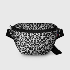 Поясная сумка 3D с принтом Snow Leopard в Курске, 100% полиэстер | плотная ткань, ремень с регулируемой длиной, внутри несколько карманов для мелочей, основное отделение и карман с обратной стороны сумки застегиваются на молнию | cheetah | leopard | wool | леопард