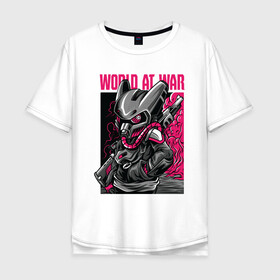 Мужская футболка хлопок Oversize с принтом War в Курске, 100% хлопок | свободный крой, круглый ворот, “спинка” длиннее передней части | steampunk | арт | графика | обои | плакат | постер | стимпанк