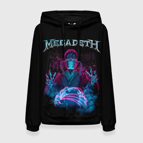 Женская толстовка 3D с принтом MEGADETH в Курске, 100% полиэстер  | двухслойный капюшон со шнурком для регулировки, мягкие манжеты на рукавах и по низу толстовки, спереди карман-кенгуру с мягким внутренним слоем. | grange | hardcore | megadeth | metal | music | punk | rock | trash | usa | мастейн | мегадес | метал | музыка | панк | рок | трэш