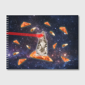 Альбом для рисования с принтом Котик в космосе в Курске, 100% бумага
 | матовая бумага, плотность 200 мг. | Тематика изображения на принте: nyan cat | youtube | еда | космос | котик | мемы | пицца | психоделика | ютуб