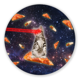 Коврик для мышки круглый с принтом Котик в космосе в Курске, резина и полиэстер | круглая форма, изображение наносится на всю лицевую часть | Тематика изображения на принте: nyan cat | youtube | еда | космос | котик | мемы | пицца | психоделика | ютуб
