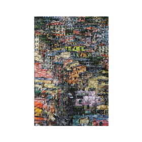 Обложка для паспорта матовая кожа с принтом ГОРОДОК в Курске, натуральная матовая кожа | размер 19,3 х 13,7 см; прозрачные пластиковые крепления | Тематика изображения на принте: абстракция | город | молодежное | пестрое | провинция | хайп
