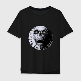 Мужская футболка хлопок Oversize с принтом Луна Череп в Курске, 100% хлопок | свободный крой, круглый ворот, “спинка” длиннее передней части | creepy | devil | halloween | hand | hands | horror | moon | satan | scream | skull | spooky | zombie | зомби | кратер | крик | крипота | лунный череп | мистика | мистицизм | руки | сатанизм | ужасы | хеллоуин | хоррор | хоррор мерч | хэллоуин |