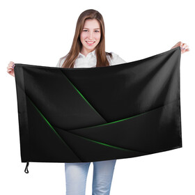 Флаг 3D с принтом КАРМАН в Курске, 100% полиэстер | плотность ткани — 95 г/м2, размер — 67 х 109 см. Принт наносится с одной стороны | абстракция | классика | полосы | стиль | черное