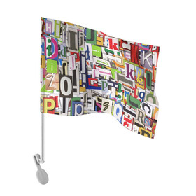 Флаг для автомобиля с принтом АЛФАВИТ в Курске, 100% полиэстер | Размер: 30*21 см | алфавит | буквы | молодежное | пестрое | хайп