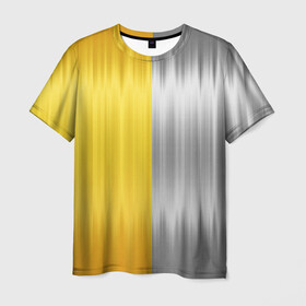Мужская футболка 3D с принтом Gold and Silver в Курске, 100% полиэфир | прямой крой, круглый вырез горловины, длина до линии бедер | dual | gold | metal | silver | золото | серебро