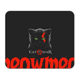 Коврик для мышки прямоугольный с принтом Cat of war в Курске, натуральный каучук | размер 230 х 185 мм; запечатка лицевой стороны | cat | gad of war | game | games | god of war | god of wor | атрей | атрэй | бог войны | игра | игры | кот | котёнок | кошки | кратос