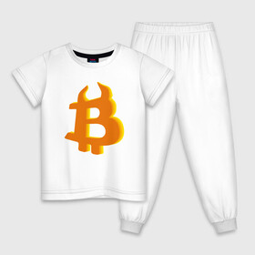 Детская пижама хлопок с принтом Btc год быка в Курске, 100% хлопок |  брюки и футболка прямого кроя, без карманов, на брюках мягкая резинка на поясе и по низу штанин
 | Тематика изображения на принте: 2021 | bitcoin | btc | б | битиси | биткоин | год быка | желтый | коин | новый биткоин | рогатый