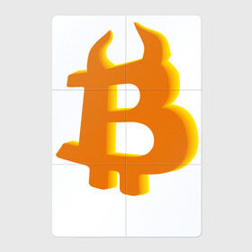 Магнитный плакат 2Х3 с принтом Btc год быка в Курске, Полимерный материал с магнитным слоем | 6 деталей размером 9*9 см | 2021 | bitcoin | btc | б | битиси | биткоин | год быка | желтый | коин | новый биткоин | рогатый