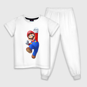 Детская пижама хлопок с принтом Марио в Курске, 100% хлопок |  брюки и футболка прямого кроя, без карманов, на брюках мягкая резинка на поясе и по низу штанин
 | mario | водопроводчик марио | марио | нинтендо | супер марио