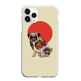 Чехол для iPhone 11 Pro Max матовый с принтом Мопс в Курске, Силикон |  | Тематика изображения на принте: мопс | мопсик | мопсики | самурай | собака | солнце | тату | япония | японское