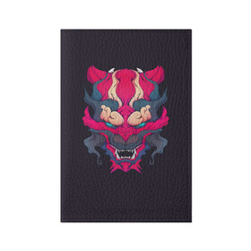 Обложка для паспорта матовая кожа с принтом Японский дьявол в Курске, натуральная матовая кожа | размер 19,3 х 13,7 см; прозрачные пластиковые крепления | Тематика изображения на принте: дьявол | закат | иньйань | иньянь | катана | катаны | самураи | самурай | япония | японское
