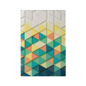 Обложка для паспорта матовая кожа с принтом Ромбики в Курске, натуральная матовая кожа | размер 19,3 х 13,7 см; прозрачные пластиковые крепления | Тематика изображения на принте: молодежной | пестрое | ромбики | хайп | цветное