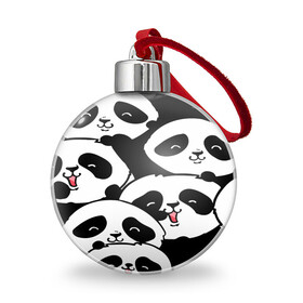 Ёлочный шар с принтом панды в Курске, Пластик | Диаметр: 77 мм | brand | moda | style | texture | бренд | маска | медицинская маска | мода | панды | прикольные картинки | смайлы. стикербук | стиль | текстура | фон | эмодзи