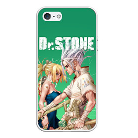 Чехол для iPhone 5/5S матовый с принтом Dr Stone в Курске, Силикон | Область печати: задняя сторона чехла, без боковых панелей | dr. stone | kohaku | senku | taiju | доктор стоун | исигами сэнку | кохаку | сэнку | тайдзю | цукаса