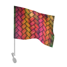 Флаг для автомобиля с принтом Сплетение в Курске, 100% полиэстер | Размер: 30*21 см | молодежное | пестрое | плетенка | счастье | хайп | цветное