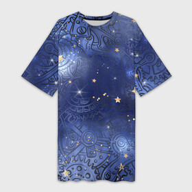 Платье-футболка 3D с принтом Небо в стиле Стимпанк в Курске,  |  | steampunk | tdrstpnk | астрономия | брутальный | викторианский | звезды | изобретатель | изобретения | космический | космос | крылья | механизм | механический | небо | рисунок | стиль | схема | чертеж