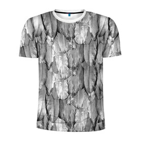 Мужская футболка 3D спортивная с принтом White Raven в Курске, 100% полиэстер с улучшенными характеристиками | приталенный силуэт, круглая горловина, широкие плечи, сужается к линии бедра | Тематика изображения на принте: plumage | raven | ворон | оперение | перья