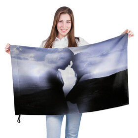 Флаг 3D с принтом РОМАНТИКА в Курске, 100% полиэстер | плотность ткани — 95 г/м2, размер — 67 х 109 см. Принт наносится с одной стороны | абстракция | любовь | облака | пара | романтика