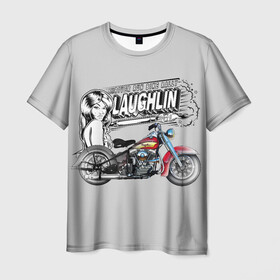 Мужская футболка 3D с принтом Bike Rally Laughlin 2018 в Курске, 100% полиэфир | прямой крой, круглый вырез горловины, длина до линии бедер | speed | байкеры | гонки | девушки | скорость