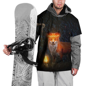 Накидка на куртку 3D с принтом Лиса с огненной короной в Курске, 100% полиэстер |  | fox | foxy | животное | звери | лиса | лисенок | лисичка | милая | рыжая | фокс