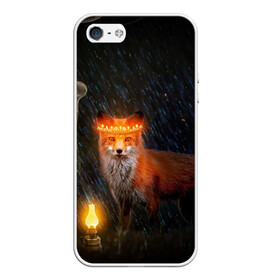 Чехол для iPhone 5/5S матовый с принтом Лиса с огненной короной в Курске, Силикон | Область печати: задняя сторона чехла, без боковых панелей | fox | foxy | животное | звери | лиса | лисенок | лисичка | милая | рыжая | фокс