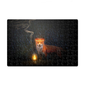 Пазл магнитный 126 элементов с принтом Лиса с огненной короной в Курске, полимерный материал с магнитным слоем | 126 деталей, размер изделия —  180*270 мм | fox | foxy | животное | звери | лиса | лисенок | лисичка | милая | рыжая | фокс