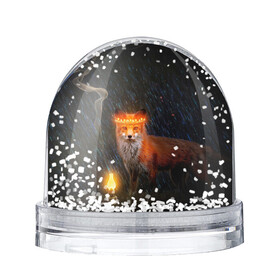 Снежный шар с принтом Лиса с огненной короной в Курске, Пластик | Изображение внутри шара печатается на глянцевой фотобумаге с двух сторон | fox | foxy | животное | звери | лиса | лисенок | лисичка | милая | рыжая | фокс