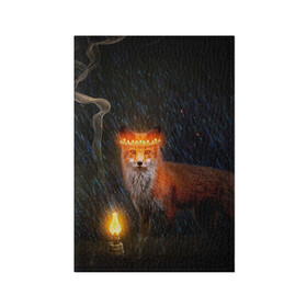Обложка для паспорта матовая кожа с принтом Лиса с огненной короной в Курске, натуральная матовая кожа | размер 19,3 х 13,7 см; прозрачные пластиковые крепления | fox | foxy | животное | звери | лиса | лисенок | лисичка | милая | рыжая | фокс