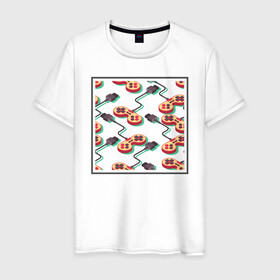 Мужская футболка хлопок с принтом Джойстики и видеоигры в Курске, 100% хлопок | прямой крой, круглый вырез горловины, длина до линии бедер, слегка спущенное плечо. | джойстик | игры