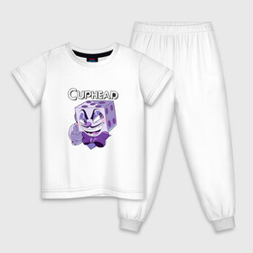 Детская пижама хлопок с принтом King Cubes Сaphead в Курске, 100% хлопок |  брюки и футболка прямого кроя, без карманов, на брюках мягкая резинка на поясе и по низу штанин
 | caphead | cubes | king | капхед | капхейд | король | кубиков