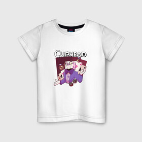 Детская футболка хлопок с принтом КорольКубиков caphead в Курске, 100% хлопок | круглый вырез горловины, полуприлегающий силуэт, длина до линии бедер | caphead | cubes | king | капхед | капхейд | король | кубиков