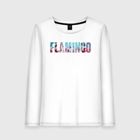 Женский лонгслив хлопок с принтом FLAMINGO в Курске, 100% хлопок |  | flamingo | птицы | розовый | фламинго