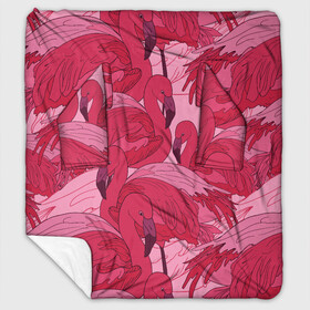 Плед с рукавами с принтом розовые фламинго в Курске, 100% полиэстер | Закругленные углы, все края обработаны. Ткань не мнется и не растягивается. Размер 170*145 | Тематика изображения на принте: flamingo | птицы | розовый | фламинго