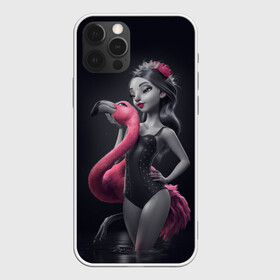 Чехол для iPhone 12 Pro Max с принтом девушка с фламинго в Курске, Силикон |  | flamingo | птицы | розовый | фламинго