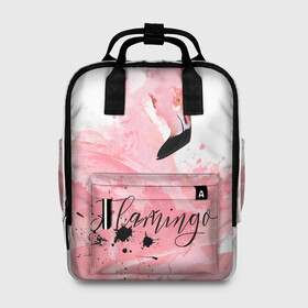 Женский рюкзак 3D с принтом flamingo в Курске, 100% полиэстер | лямки с регулируемой длиной, сверху ручки, чтобы рюкзак нести как сумку. Основное отделение закрывается на молнию, как и внешний карман. Внутри два дополнительных кармана, один из которых закрывается на молнию. По бокам два дополнительных кармашка, куда поместится маленькая бутылочка
 | flamingo | птицы | розовый | фламинго