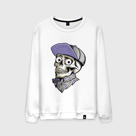 Мужской свитшот хлопок с принтом Скелет в рубашке и кепке в Курске, 100% хлопок |  | bone | dead | death | hipster | horror | skelet | skeleton | skull | кости | скелет | ужасы | хипстер | хоррор | череп