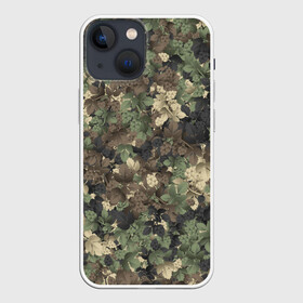 Чехол для iPhone 13 mini с принтом Хмельной камуфляж в Курске,  |  | octoberfest | листья | октоберфест | хаки | хмель
