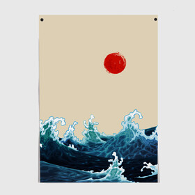 Постер с принтом Японский Стиль Волны и Солнце в Курске, 100% бумага
 | бумага, плотность 150 мг. Матовая, но за счет высокого коэффициента гладкости имеет небольшой блеск и дает на свету блики, но в отличии от глянцевой бумаги не покрыта лаком | japan | style | sun | water | waves | аниме | вода | волны | иероглифы | культура | море | солнце | стиль | текстура | япония