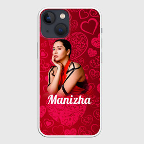 Чехол для iPhone 13 mini с принтом Manizha Сердечки в Курске,  |  | manizha | далеровна | душанбе | евровидение | евровидение 2021 | манижа | певица | таджикистан | хамраева